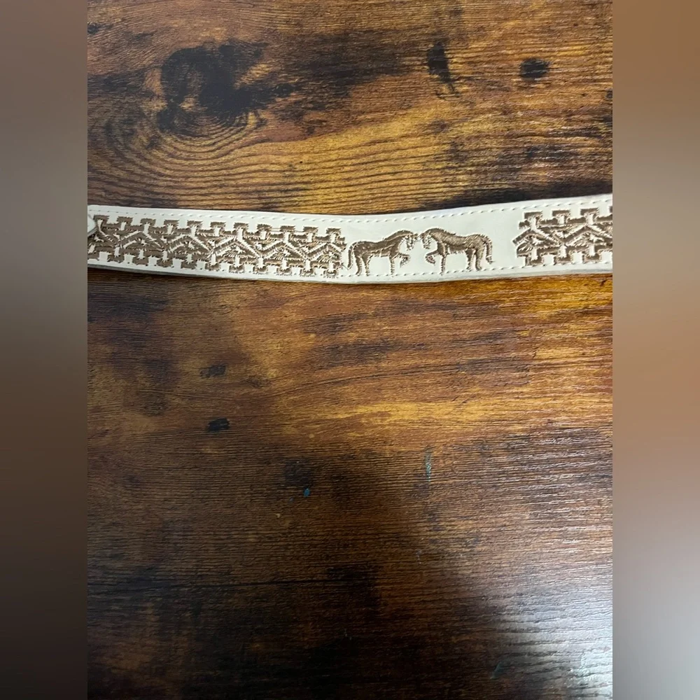 Leather‎ embroidered Charro belt western rodeo kids size 20 handmade in Mexico